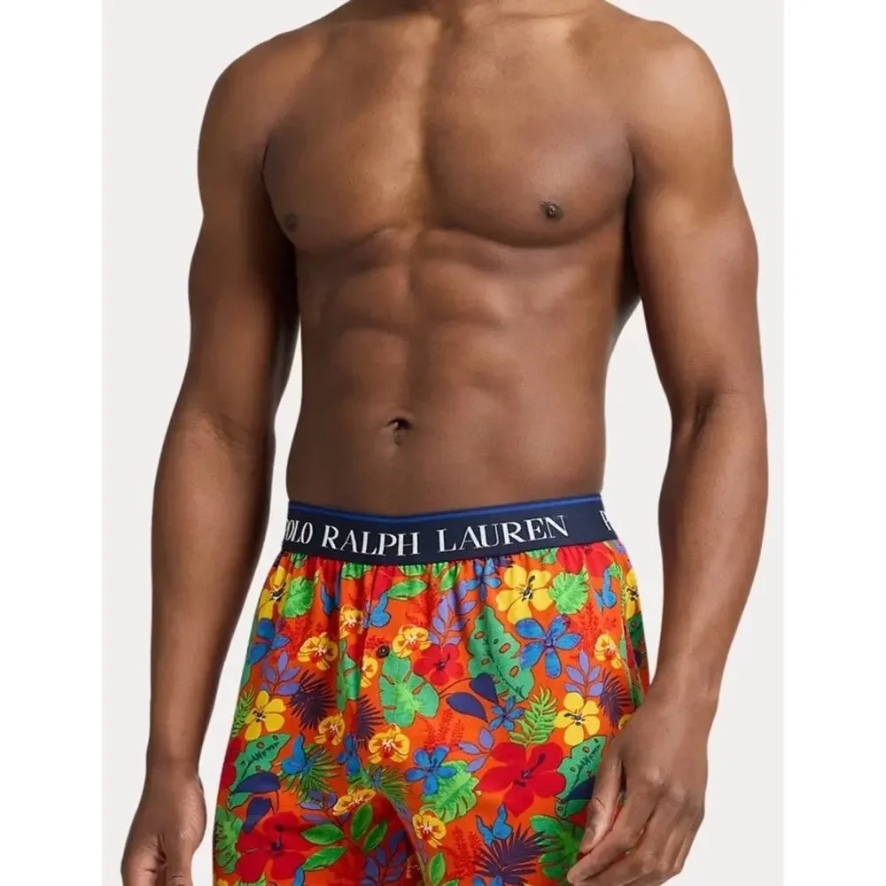 Polo Ralph Lauren Floral Orange Print Cotton Modal Knit Boxer